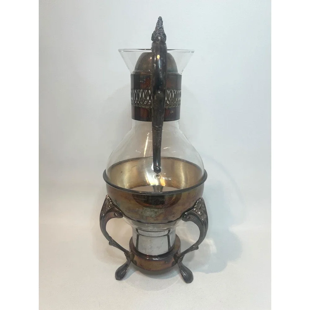 Vintage Leonard Silver Plate Carafe with Warmer Stand – 10 Cup w/ Original Box